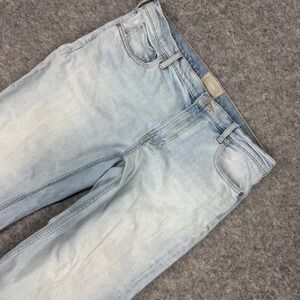 Everlane The Cropped Shortie Jeans Light Blue Organic Cotton Raw Hem 31 Regular
